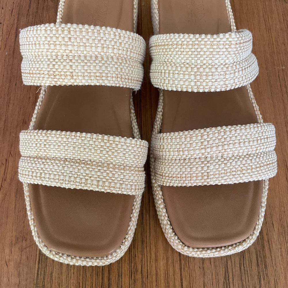 Crown Vintage Cream Sandals with Woven Straps- worn once, perfect condition!